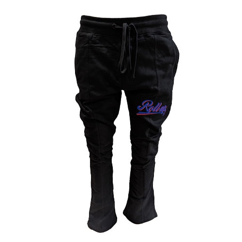 ROLL-UP BLACK SWEATPANTS